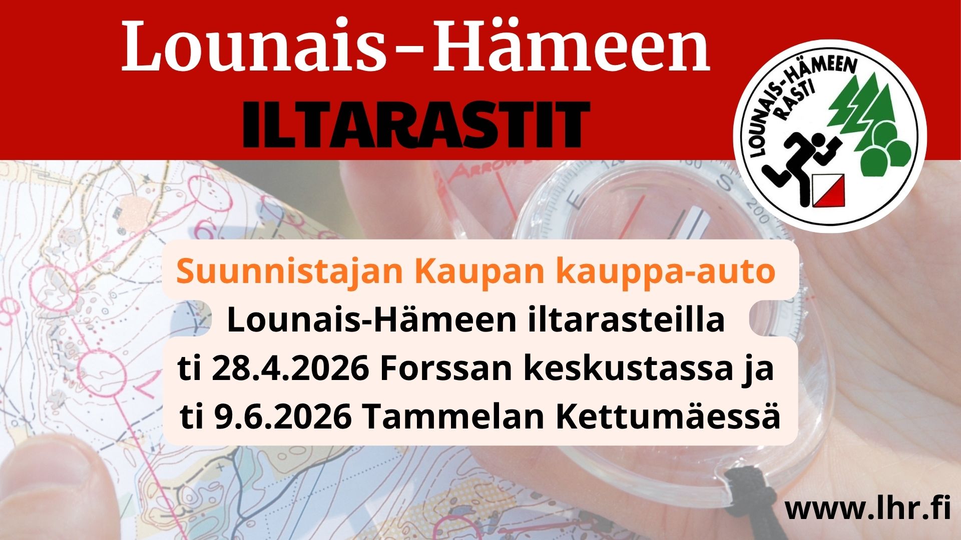 Suunnistajan Kaupan kauppa-auto iltarasteilla